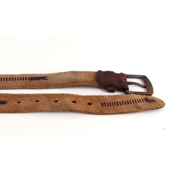 HandCrafted BROWN GENUINE LEATHER 1 3/8"Wd CASUAL DRESS MEN'S BELT Sz 40 (M46 - Picture 11 of 11